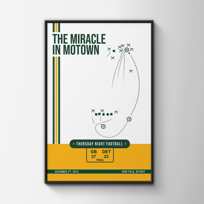 The Miracle In Motown - Aaron Rodgers Hail Mary Poster