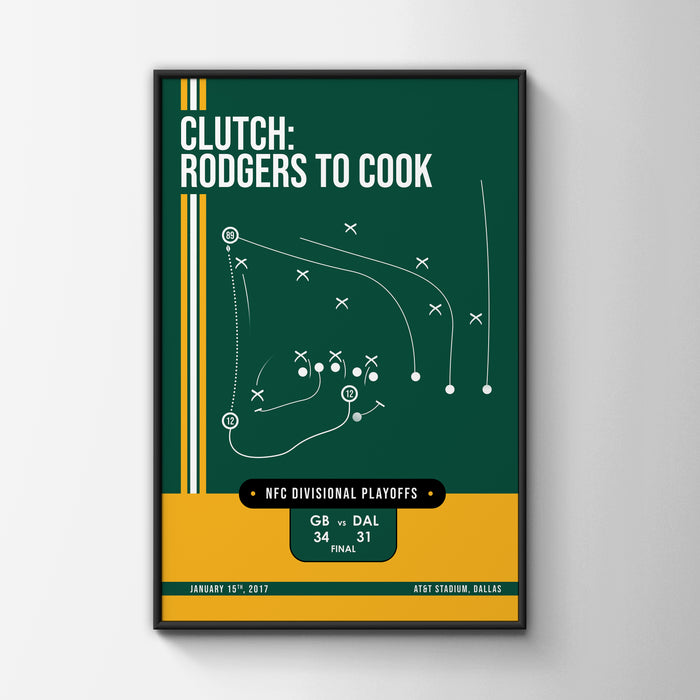 Rodgers to Cook: Clutch - Green Bay Packers NFL Poster